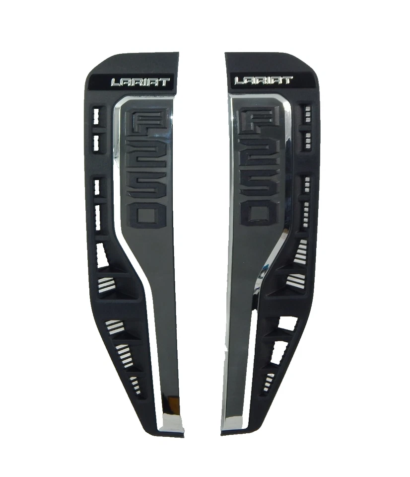 Nuevo OEM 23-26 Ford F-250 Super Duty Lariat LH RH Juego Guardabarros Emblema Insignia Cromo Foto 2 de 4