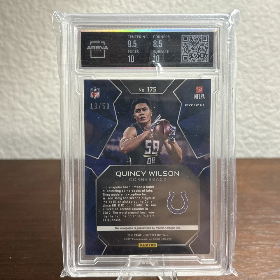 2017 Panini Spectra - RC AUTO Quincy Wilson #175 Neon Green Prizm /50 ARENA 9 - Image 2 of 2