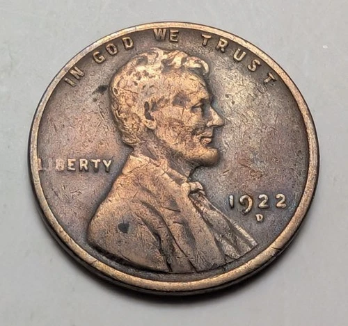 1922 D Lincoln Cent Fine Condition F