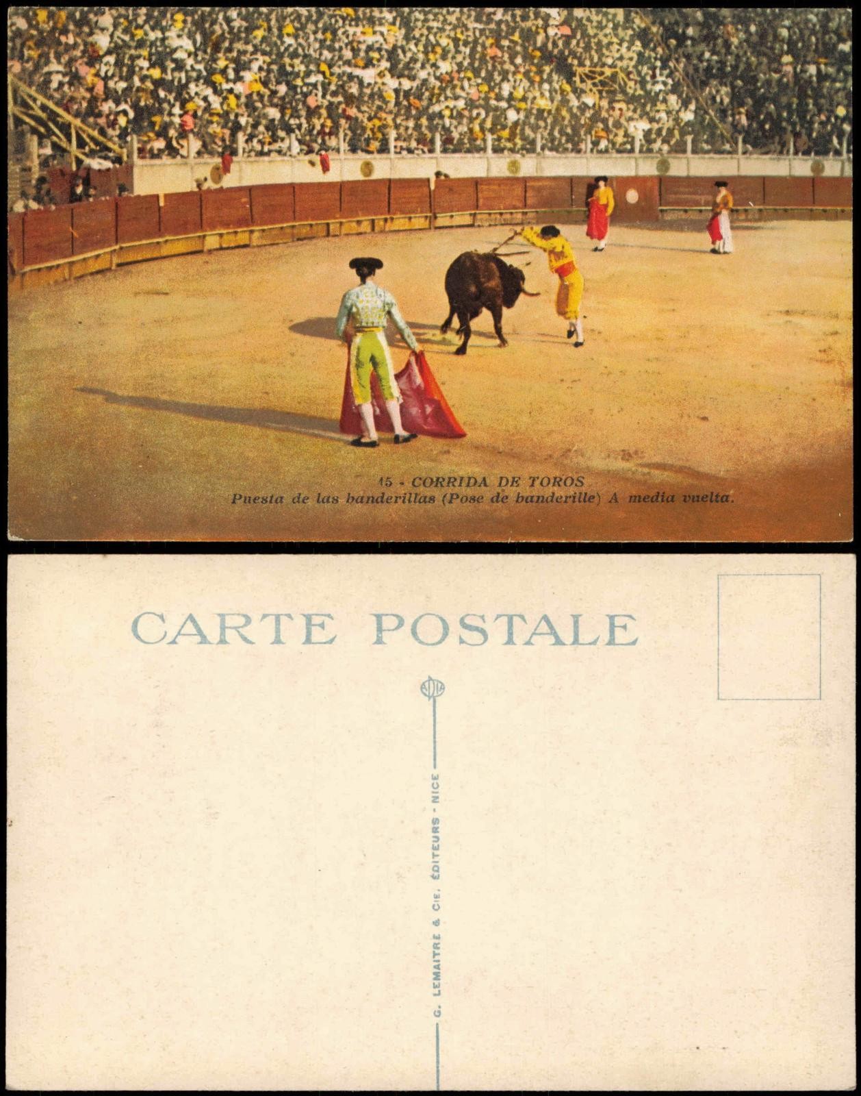 España Tauromaquia España CORRIDA DE TOROS Puesta de las banderillas 1920