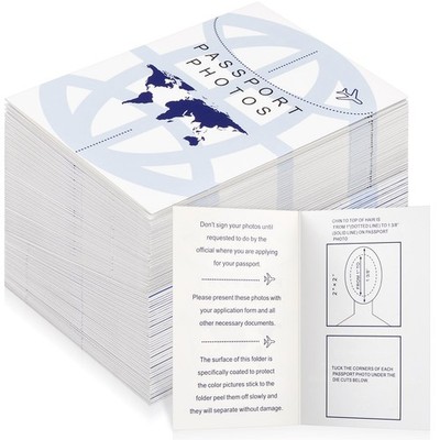 200 Pack Passport Photo Holders 5.3x3.5 Picture Folders for 2x2 Prints