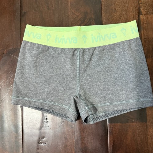 Ivivva By Lululemon Spandex Shorts For Girls Size 8 Gray And Green
