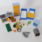 Vintage Playmobil Kitchen and Bedroom Furniture Set with Food Accessories Blue