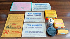 Vintage Kodak Unopened Film Lot, Collectible Canisters  Film Mailing Envelopes