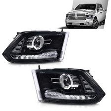 Headlight Projector Led Clear Drl Wbulb Harness For 2009-12 2010 2011 Dodge Ram
