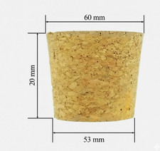 60/53mm, PACK OF 2 Natural Cork Bungs Demijohn/carboy Bottle Winemaking Homebrew