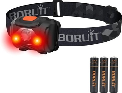 LED Stirnlampe BORUIT Rotlicht AAA Batterie 4-Modus Kopflampe für Kinder