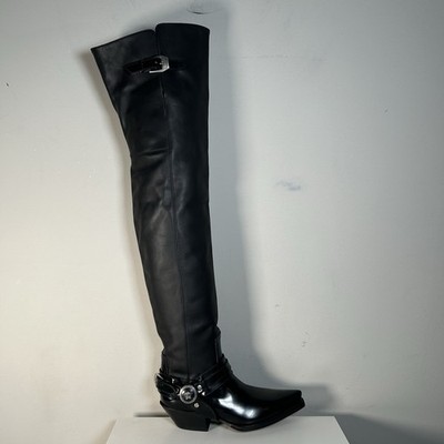 Versace Texano Thigh High Over The Knee Medusa Western Harness