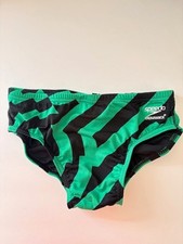 Speedo Vortex Maze Brief Boys 30 Competitive Swimwear Black Green Endurance NEW
