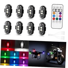 Wireless LED Lights for Car 8PCS with Remote Control, Wireless LED 8pcs Black