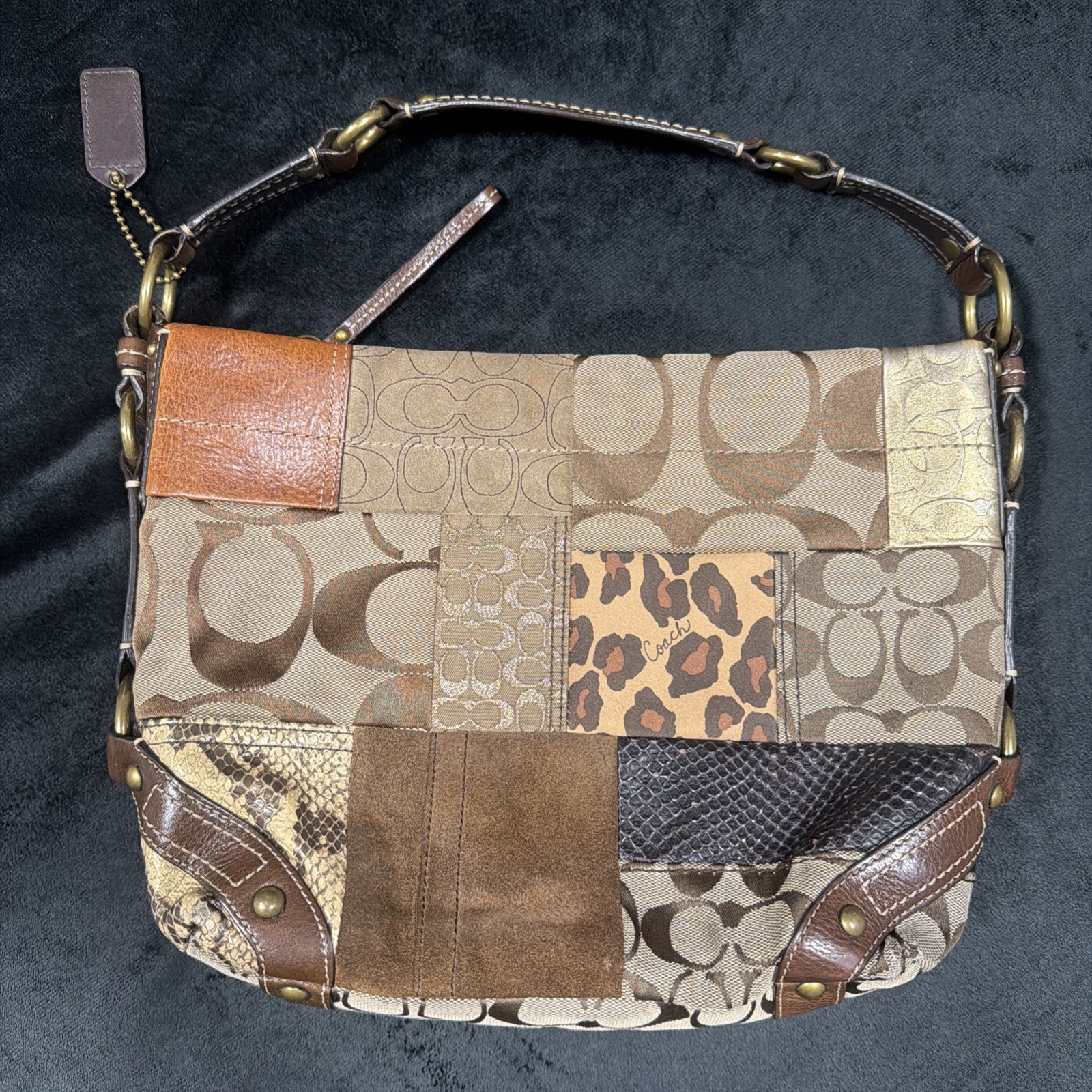 Coach Patchwork Shoulder Bag Multicolor Leather &… - image 2