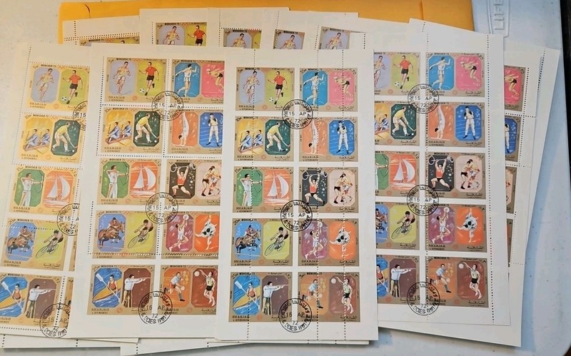 Sharjah-Unusual/Scarce Munich Olmpic Games(misperfed Sheetlets ( 14 )