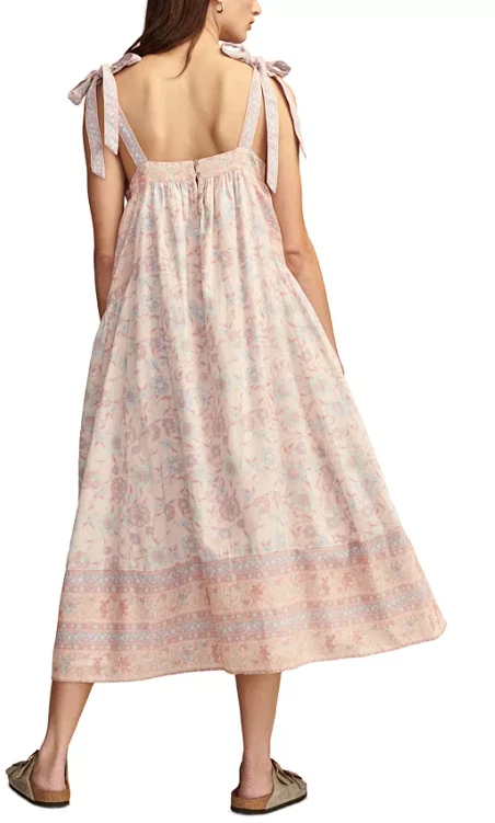 Lucky Brand Women Dress XL Cotton Grateful Dead Midi Tie Straps Lounge - Image 2 of 4