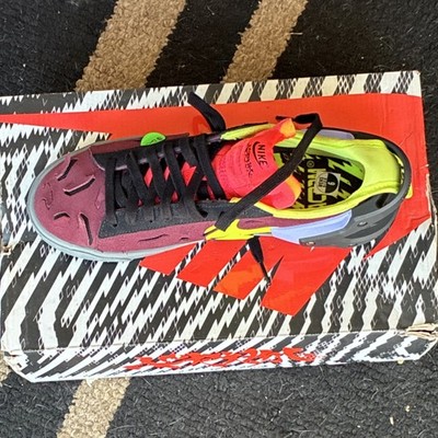 Nike Blazer Low Off-White Suede Sneaker Purple Black Yellow Red Men's Athletic