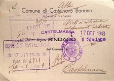 § CASTELNOVO BARIANO 1949 - RICHIESTA CERTIFICATO MATRIMONIALE A CASTELMASSA