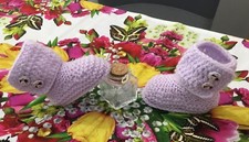 Scarpette neonato, STIVALETTI lana ,  uncinetto neonato, crochet scarpine 