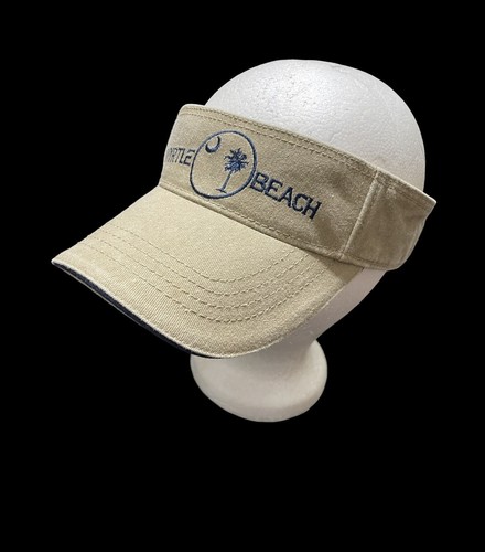 New Myrtle Beach South Carolina Embroidered Adjustable Visor Cap Beige - Picture 6 of 12