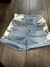 SER.O.YA Cass High Waisted Bleached Denim Jean Shorts Size 25