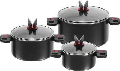 Topfset ''Pezzi'' 6 tlg. Click and Cook Exclusiv Ballarini Kochgeschirr Camping