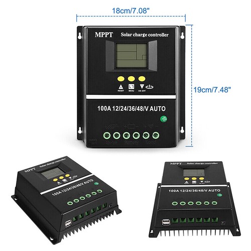 100MPPT Solar PV Regler 12V-48V Solarladeregler Solar Controller LCD Display DE - Bild 8 von 24
