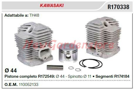 Cilindro pistone segmenti KAWASAKI decespugliatore TH48 R170338