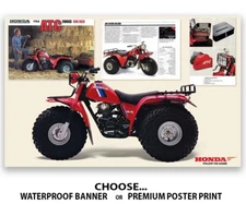 1984 Honda Big Red 200 Flyer Poster Banner Ad OEM Brochure Specs Art graphic