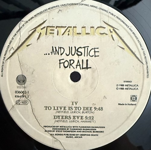 METALLICA - And Justice For All- USED LP VINYL - 1988 EUROPE PRESS - VG+/VG+ - Picture 11 of 15