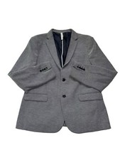 ZARA Men s US 46 Blazer Suit Jacket Sports Coat Gray Birdseye
