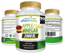 Apple cider Vinegar Organico 2000 mg 90 capsules Vinagre Sidra Manzana
