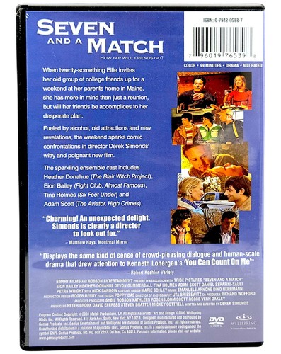 Seven and a Match DVD | Heather Donahue Adam Scott | Indie Drama Movie Region 1 - Picture 3 of 3