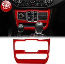 Window Control Panel Trim Cover Interior Accessories for 18-23 Jeep Wrangler Red