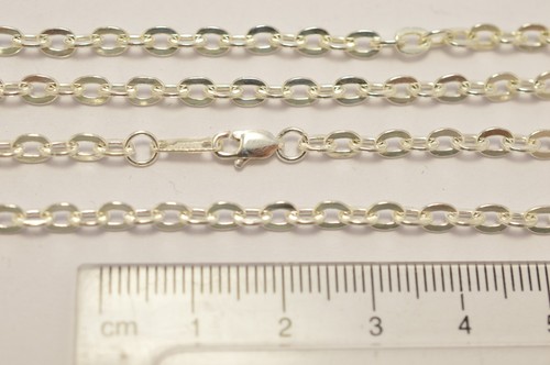 "Collares de cadena de cable eslabón plano de plata esterlina 925 Taxco México 16""- 28" - Imagen 7 de 34