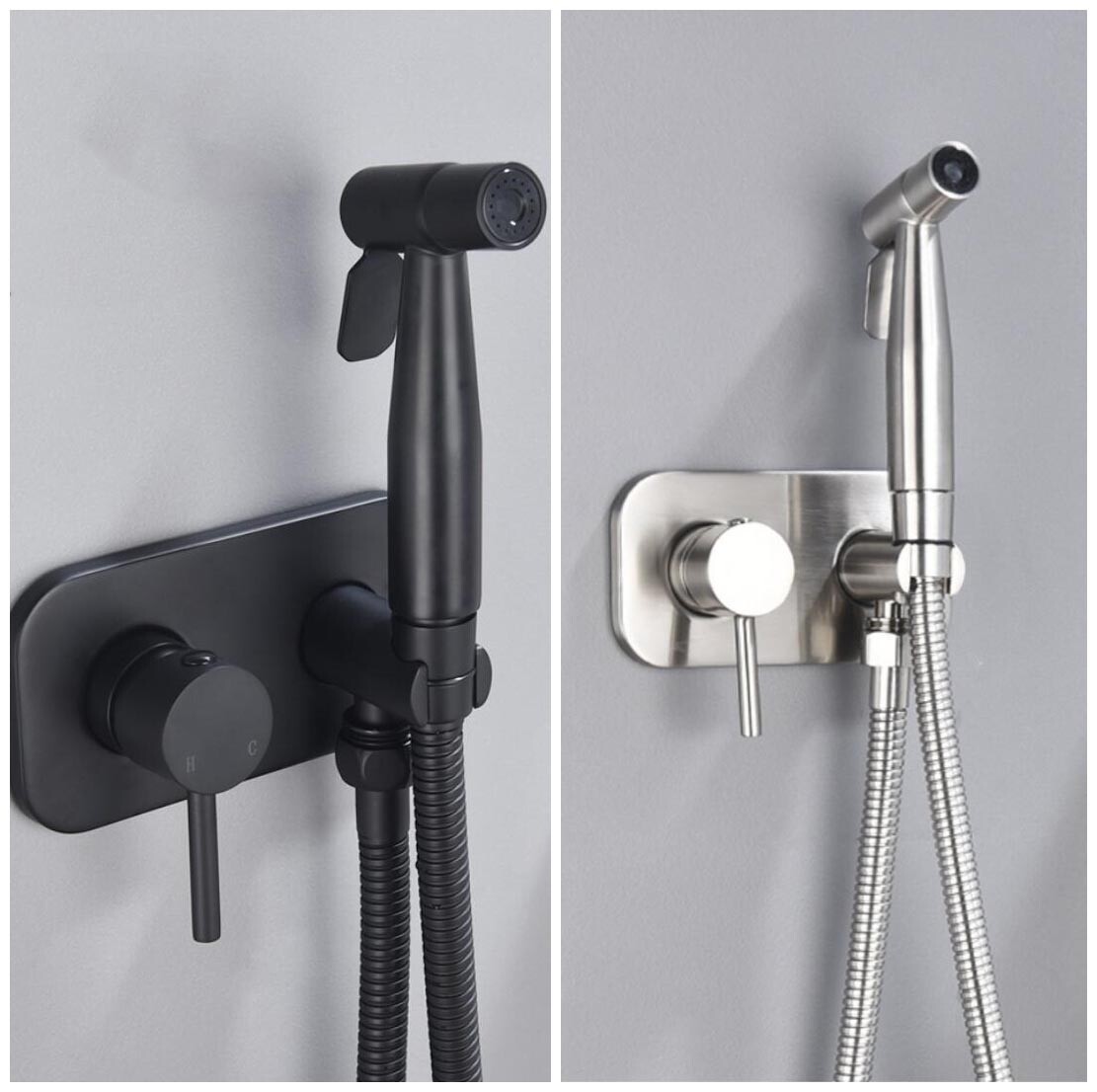 Toilet Handheld Bidet Sprayer Shattaf Hot Cold Water Mixer Valve 