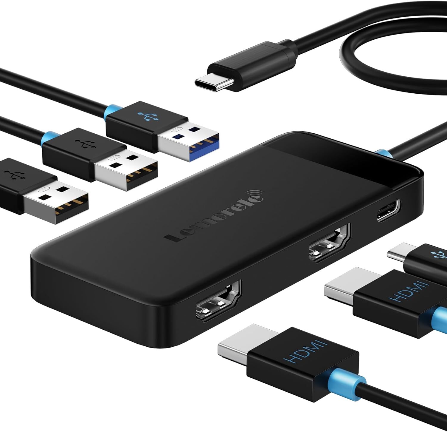 Docking Station Dual Monitor 6 in 1 USB C Hub w 4K HDMI 2 5Gbps USB 3.0 2 USB2.0