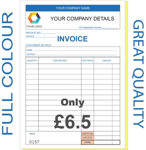 personalised duplicate a5 invoice book pad print ncr receipt