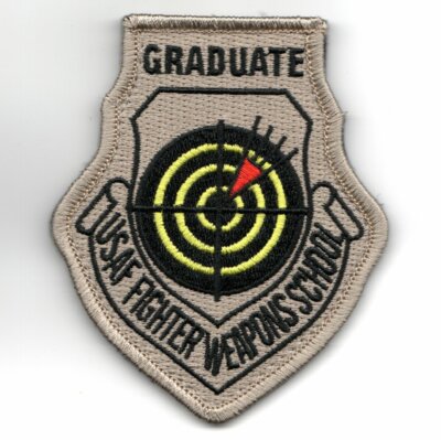 AIR FORCE FIGHTER WEAPONS SCHOOL GRADUATE HOOK & LOOP EMBROIDERED JACKET PATCH