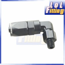 US SHIP 6AN AN6 To 1/8" NPT 90 Degree Hose End Swivel Fuel Fitting Adapter Black