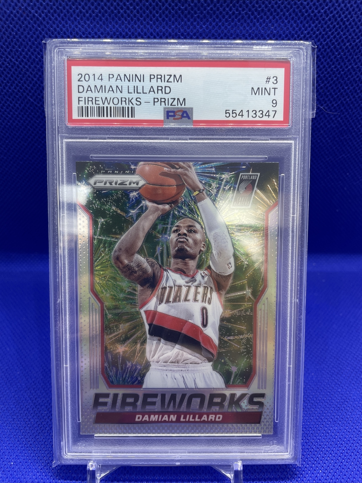 2014 Panini Prizm Damian Lillard Fireworks Silver Insert PSA 9 Mint Low Pop
