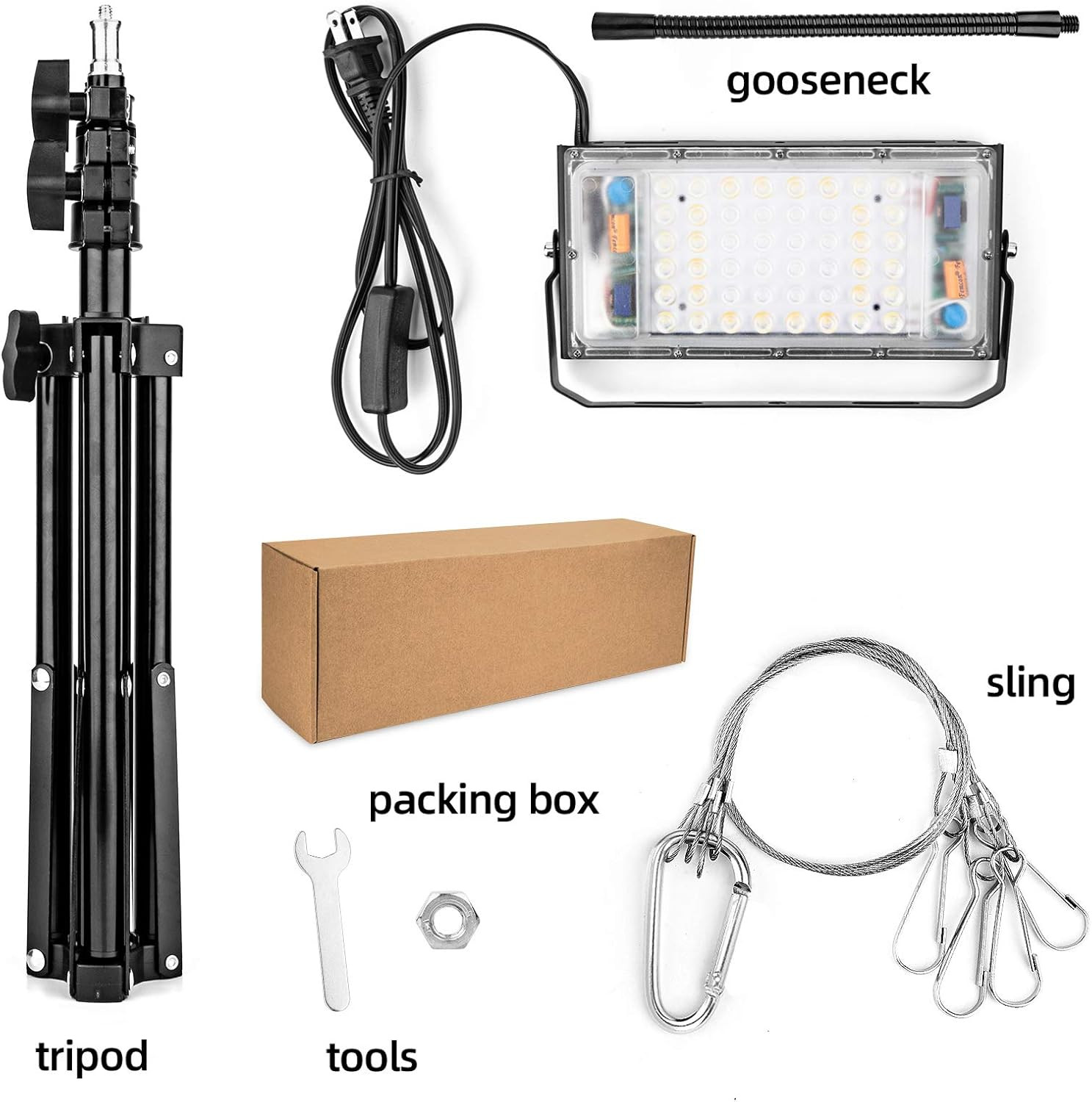 LBW Grow Light with Stand, Full Spectrum 150W LED Floor Plant Light for Indoor P