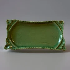 California Pantry Ceramic Rectangular Green Trinket Serving Candy Tray Dish