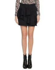 NWT Isabel Marant Etoile Black 'Doali' Flounce Cotton Mini Skirt Size 36 $355