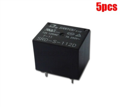 5Pcs Power Relay 12V Dc Sanyou SRD-S-112D Mini Ic New kf