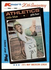 1982 Topps Kmart 20th Anniversary Vida Blue Oakland Athletics #19