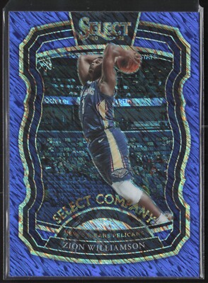 Zion Williamson 2020-21 Panini Select Company Blue Shimmer Prizm #6 Pelicans SP