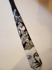 Vintage 1994 Ralph Marlin Curly Three Stooges Necktie Tie Black White
