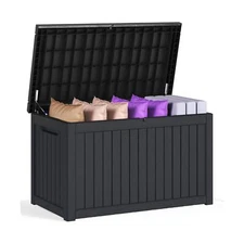 Sersper 230 Gallon Outdoor Storage Box, Resin Deck Box, Waterproof and UV Res...