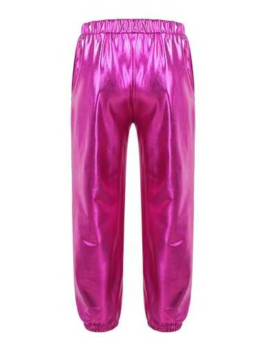 Kids Boys Girls Jazz Hip Hop Modern Shiny Metallic Jacket and Pants Dancewear - Picture 31 of 255