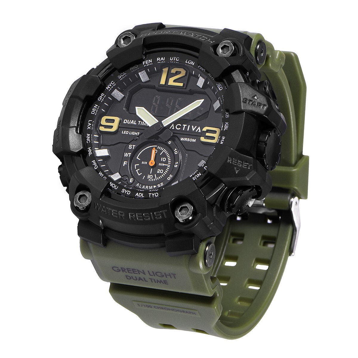 ACTIVA X BLACKOPS CHRONOTREK Men's 56mm Digital Watch Army Green