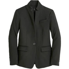NWT J.Crew Regent Blazer in Black Four Season Stretch Single Button Jacket 8