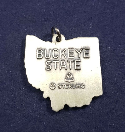 Ohio 'Buckeye State' Sterling Silver Heritage Bracelet Charm - Vintage - Picture 2 of 3
